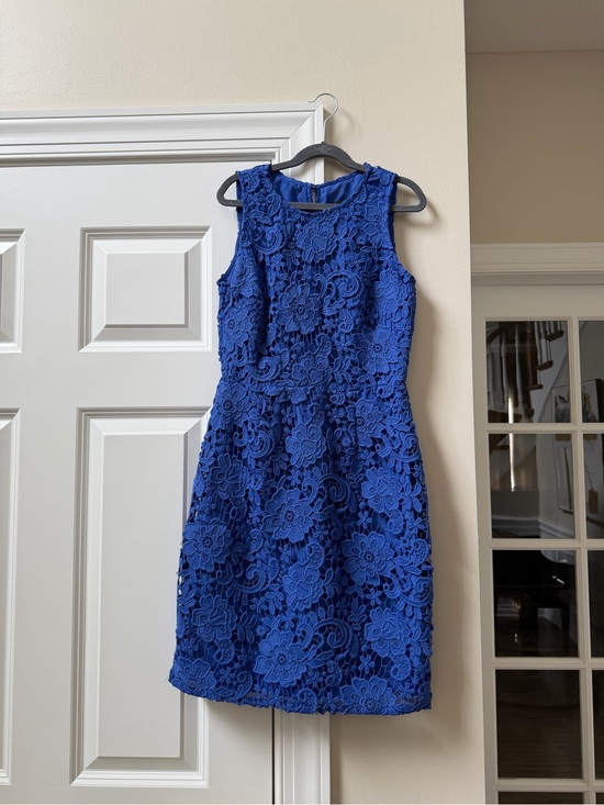 J. Crew Dresses & Skirts - J. Crew Cobalt Blue Floral Lace Midi Dress